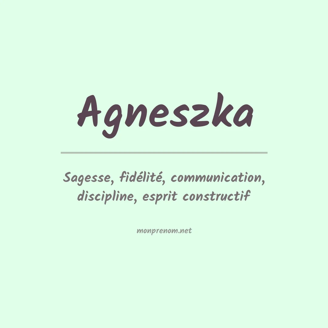 Signification du prénom Agneszka