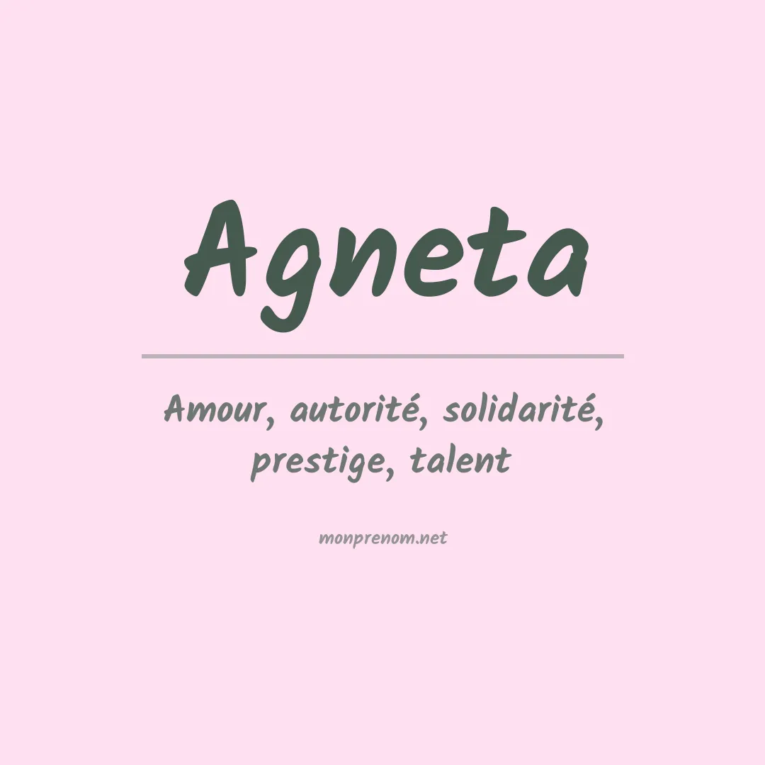 Signification du prénom Agneta