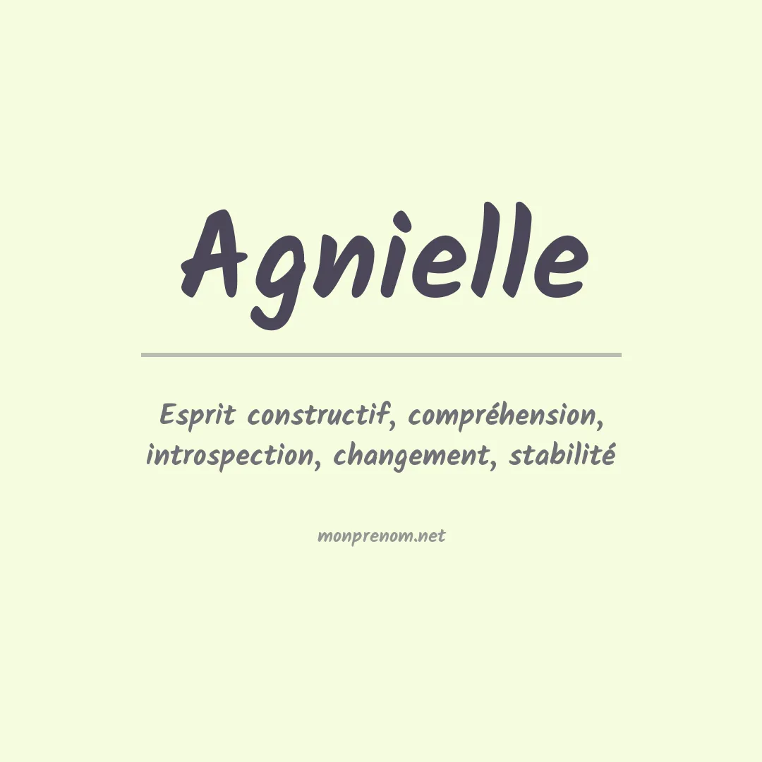 Signification du prénom Agnielle