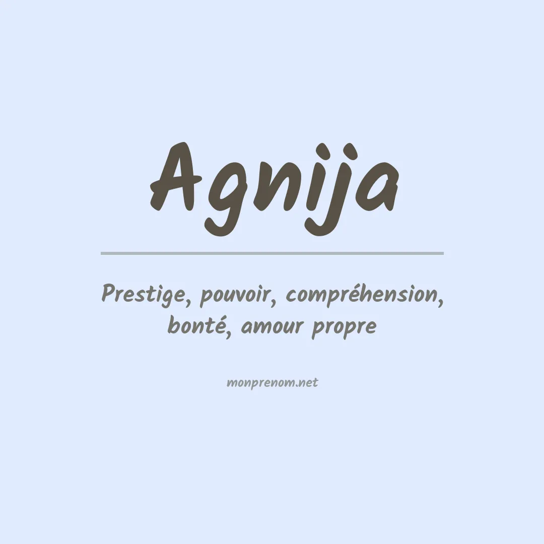 Signification du prénom Agnija