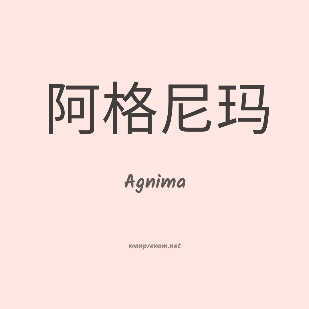 Agnima en chinois