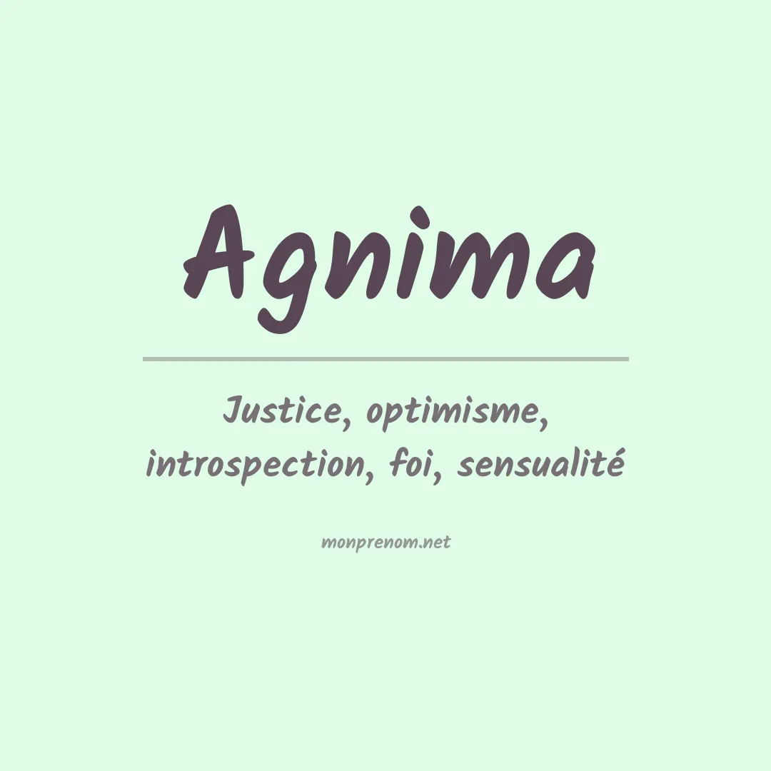 Signification du prénom Agnima