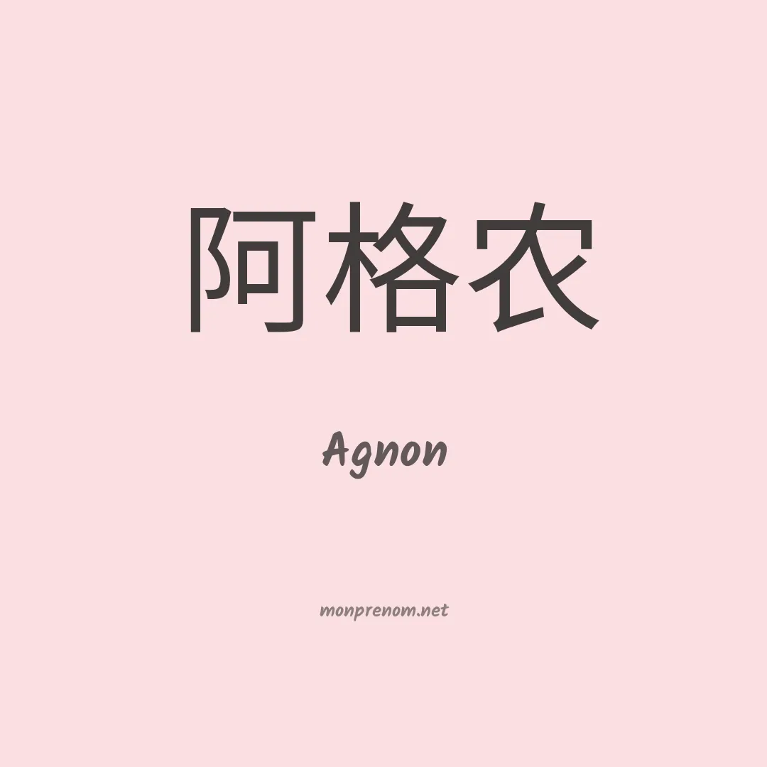 Agnon en chinois