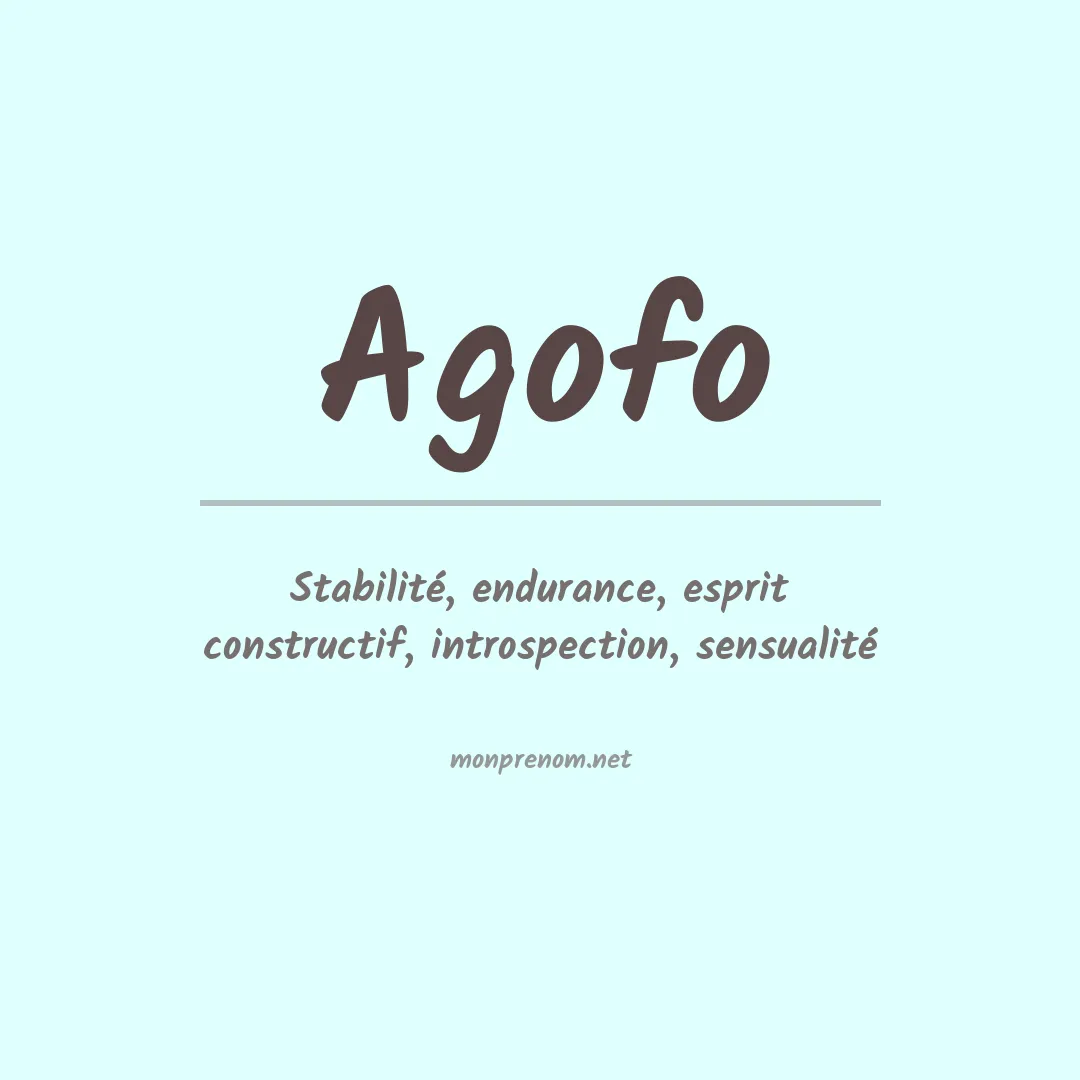 Signification du prénom Agofo