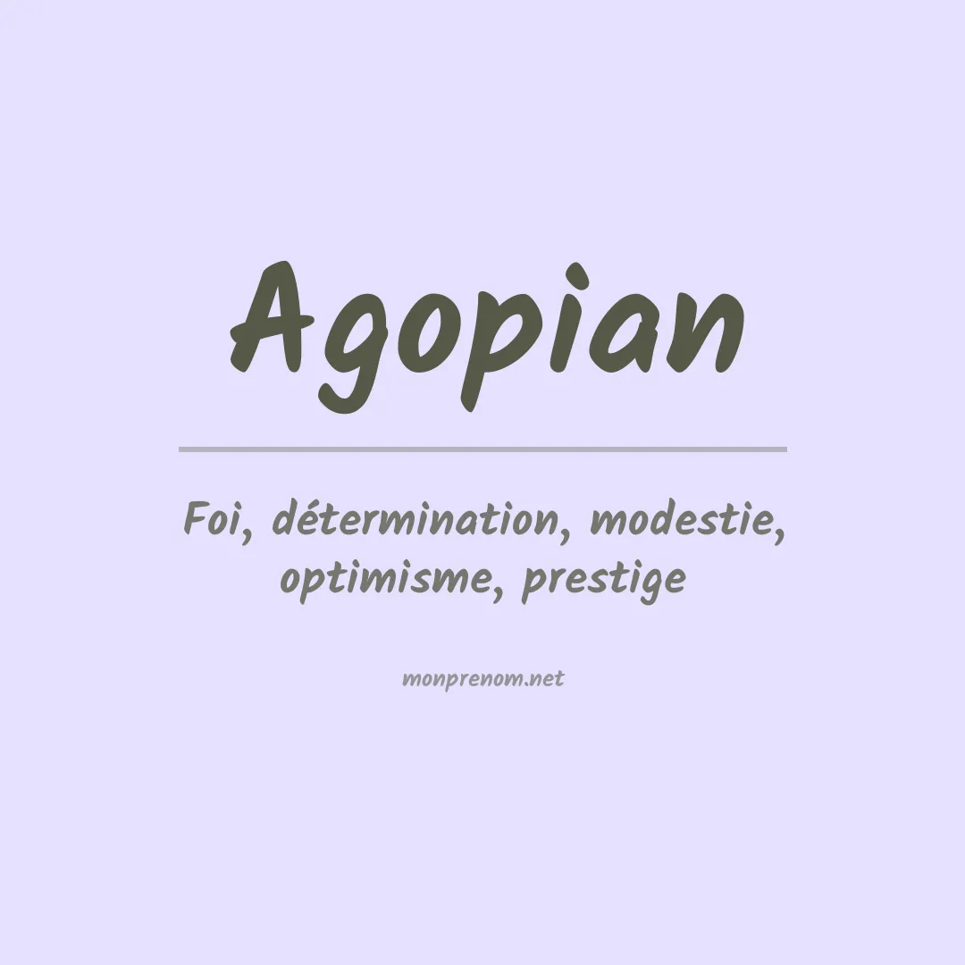 Prénom Agopian