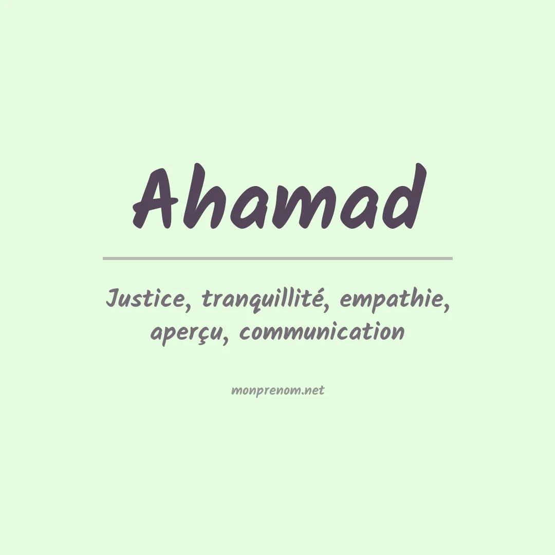 Prénom Ahamad