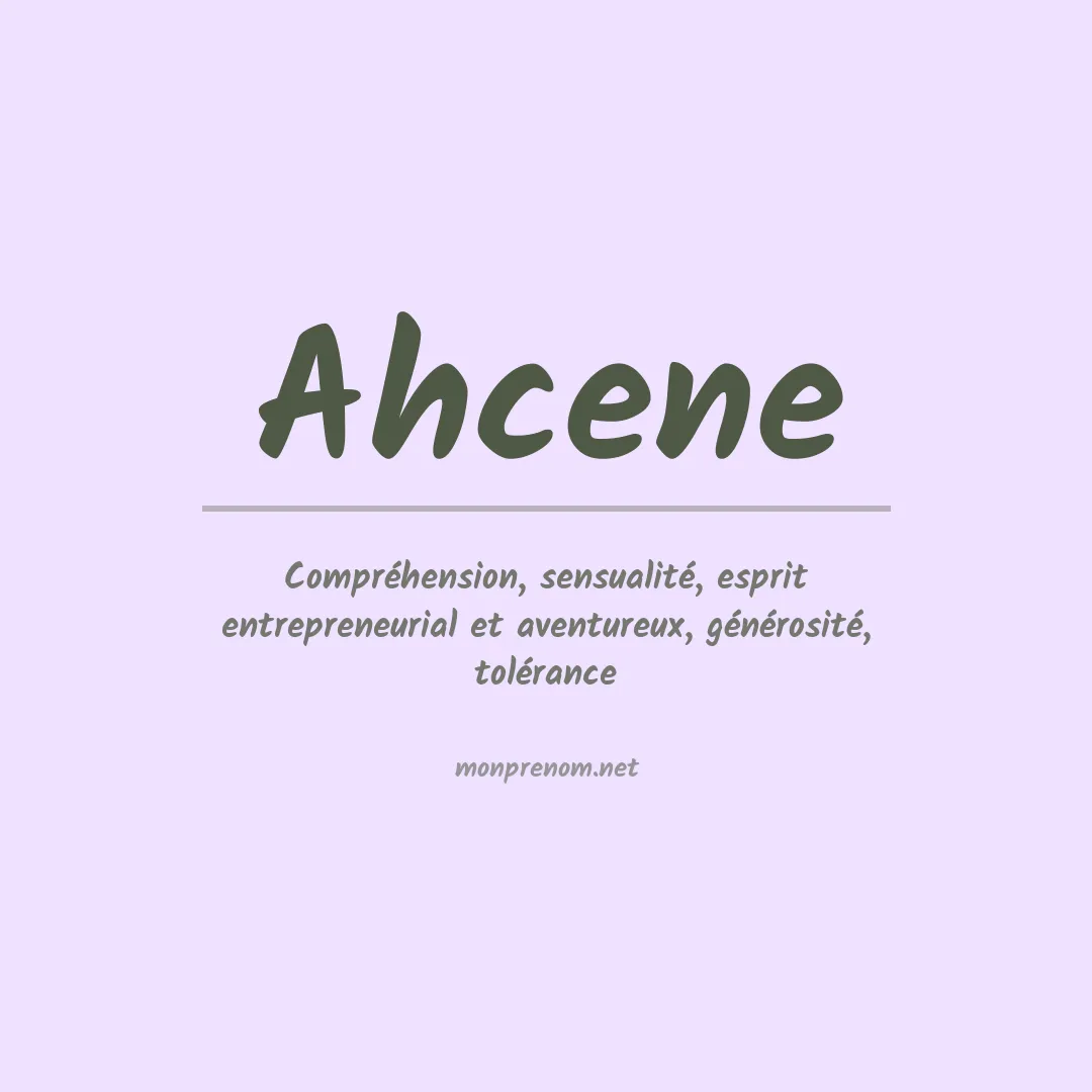 Prénom Ahcene