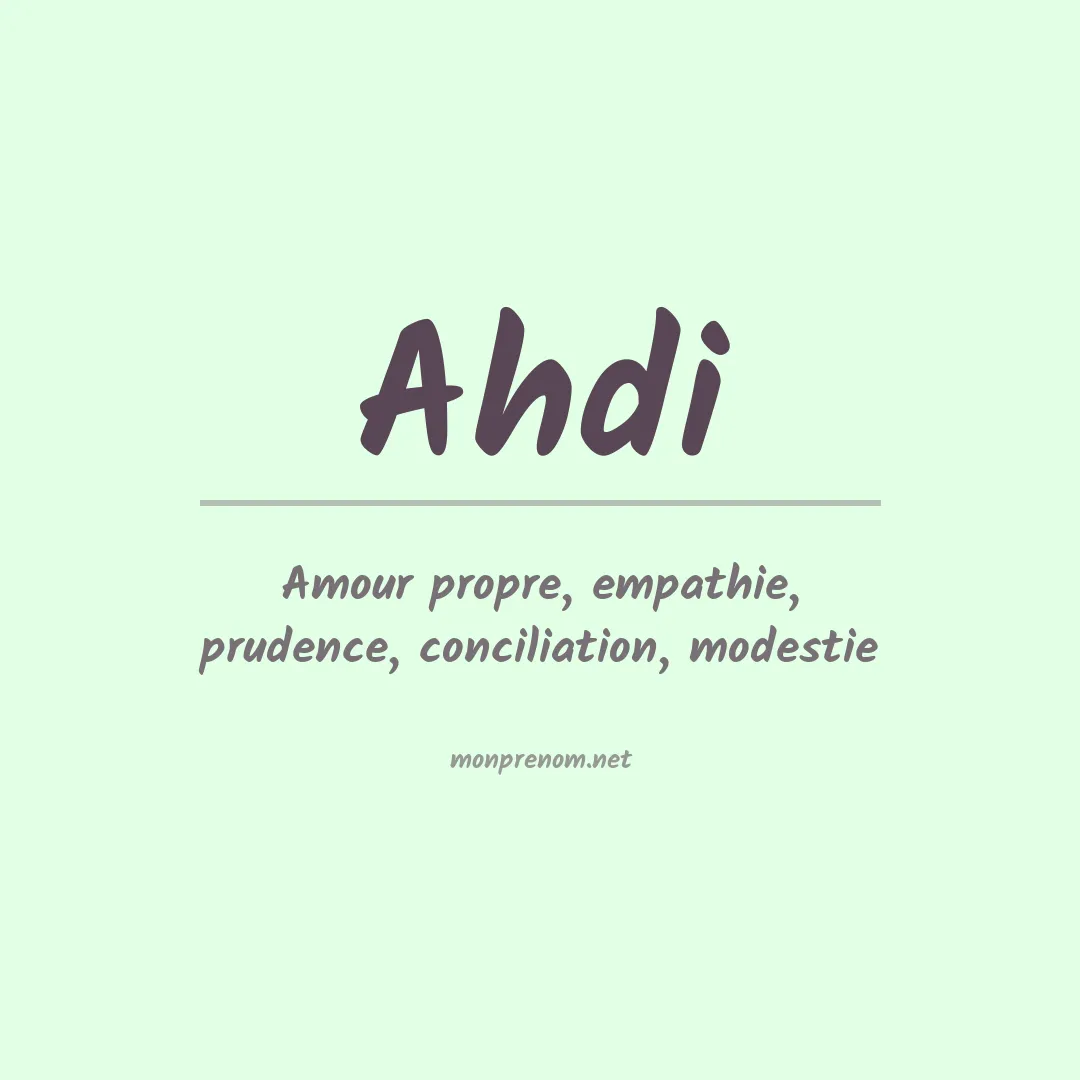 Signification du prénom Ahdi