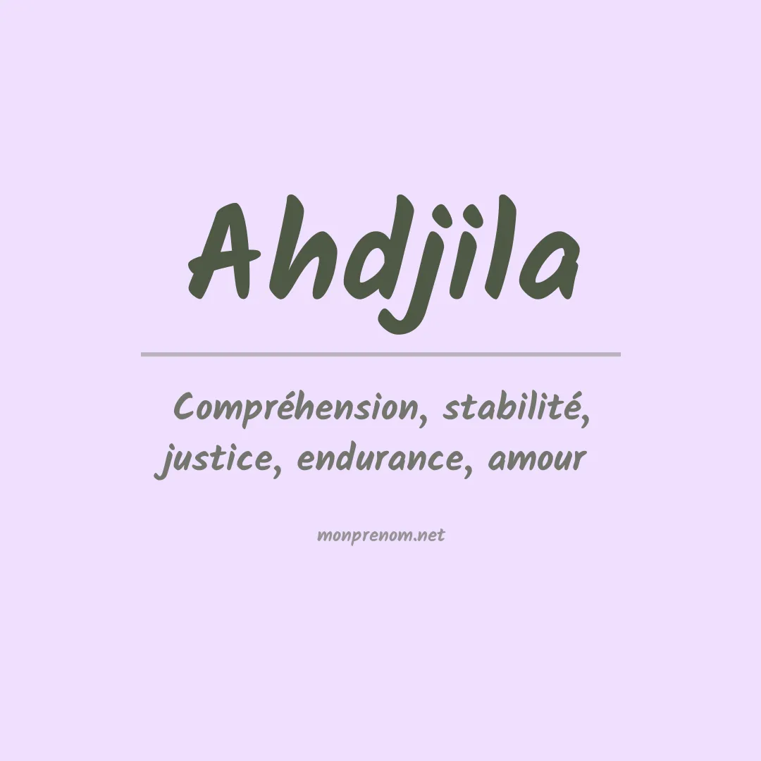 Prénom Ahdjila