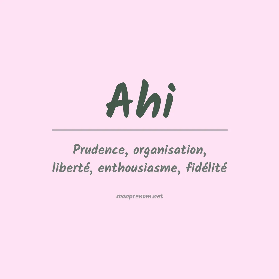 Prénom Ahi