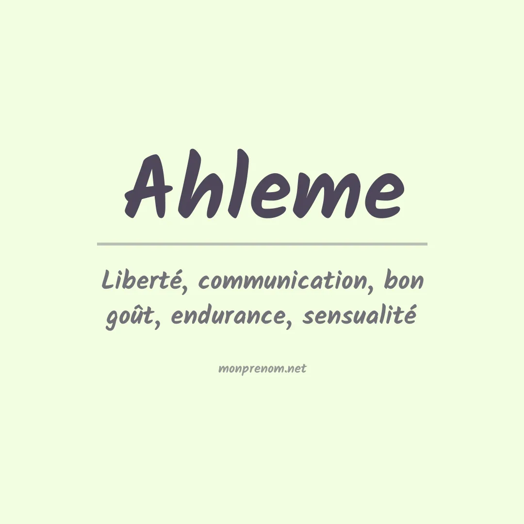 Prénom Ahleme