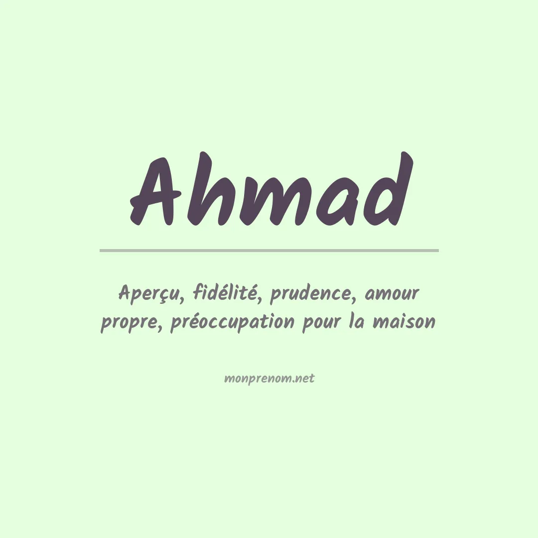 Prénom Ahmad