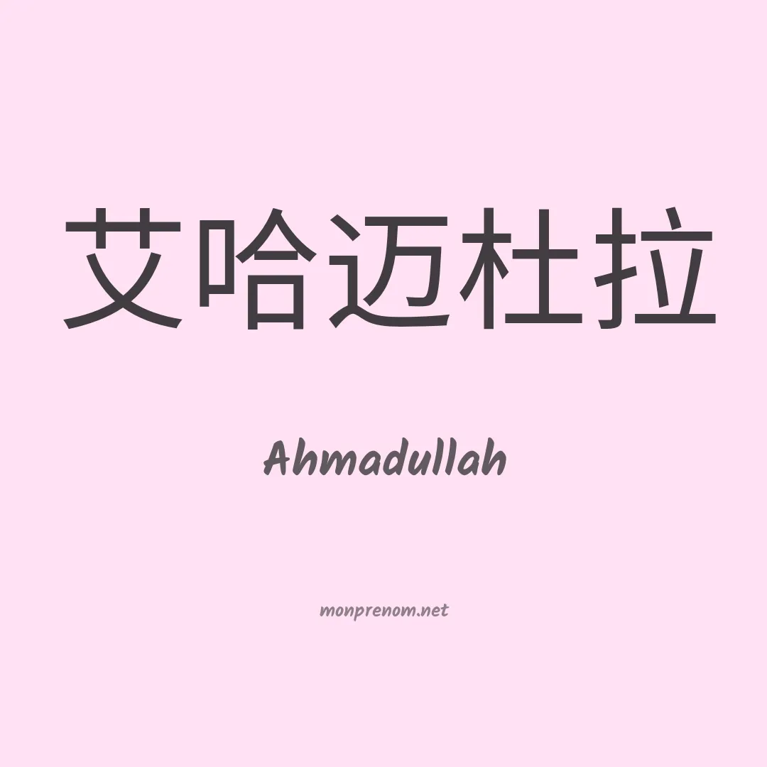 Ahmadullah en chinois