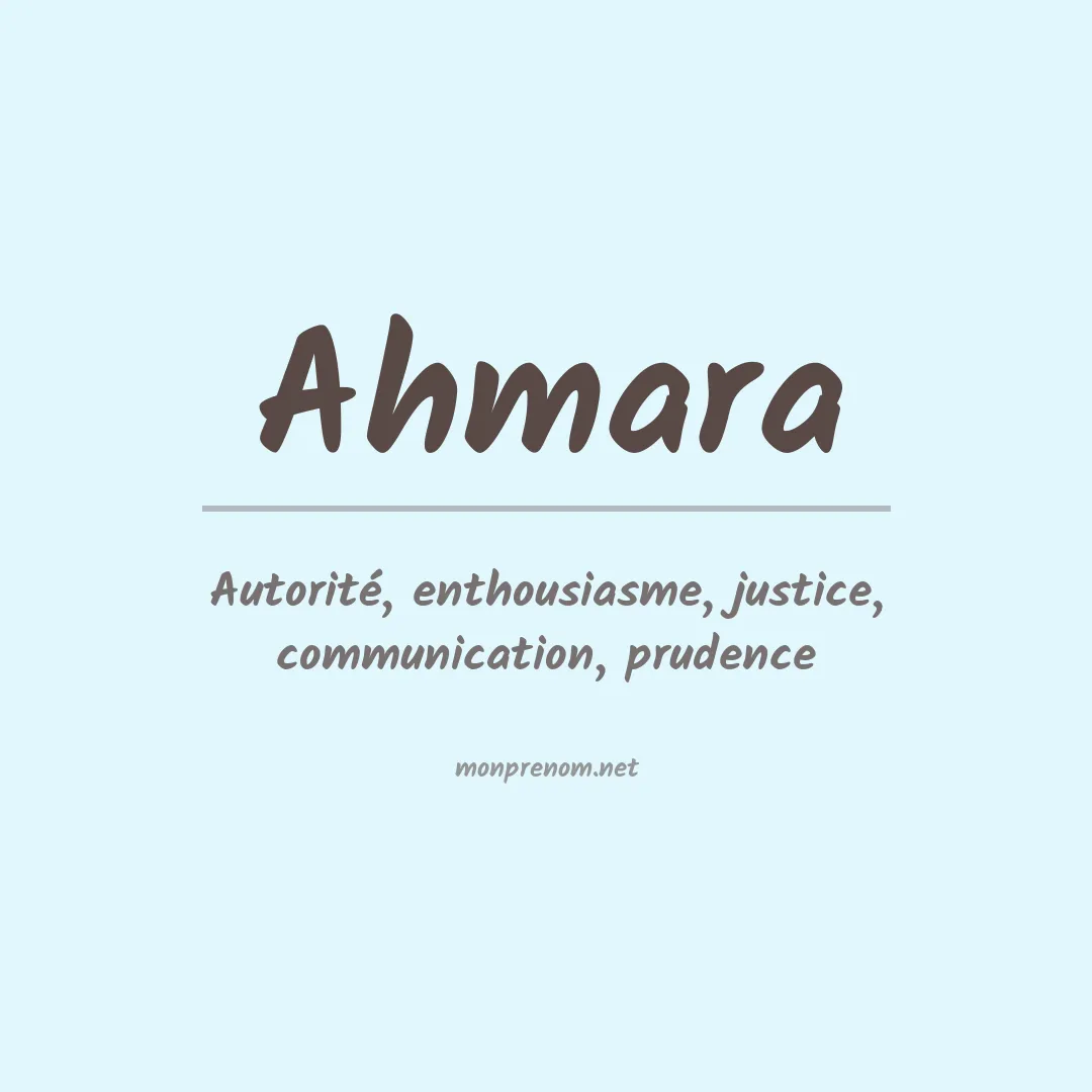 Signification du prénom Ahmara
