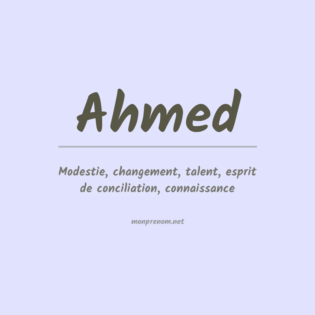 Prénom Ahmed