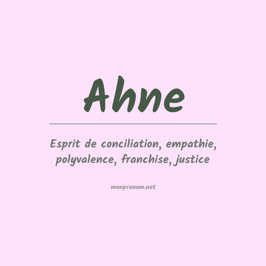 Signification du prénom Ahne