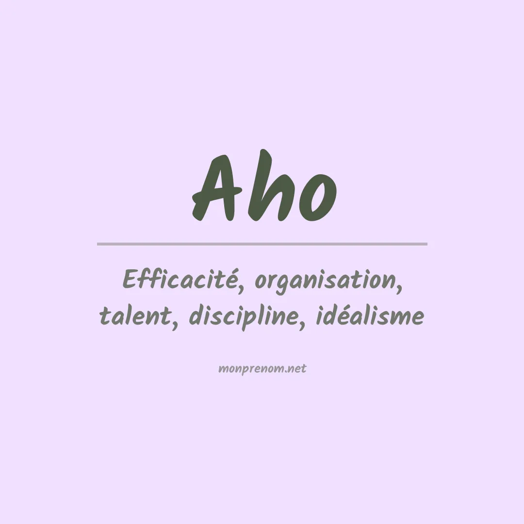 Prénom Aho