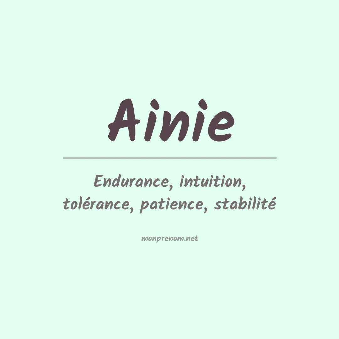 Signification du prénom Ainie
