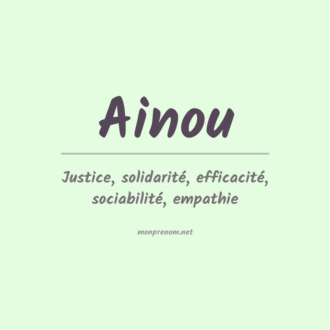 Signification du prénom Ainou