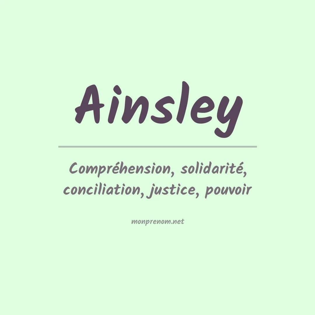 Signification du prénom Ainsley