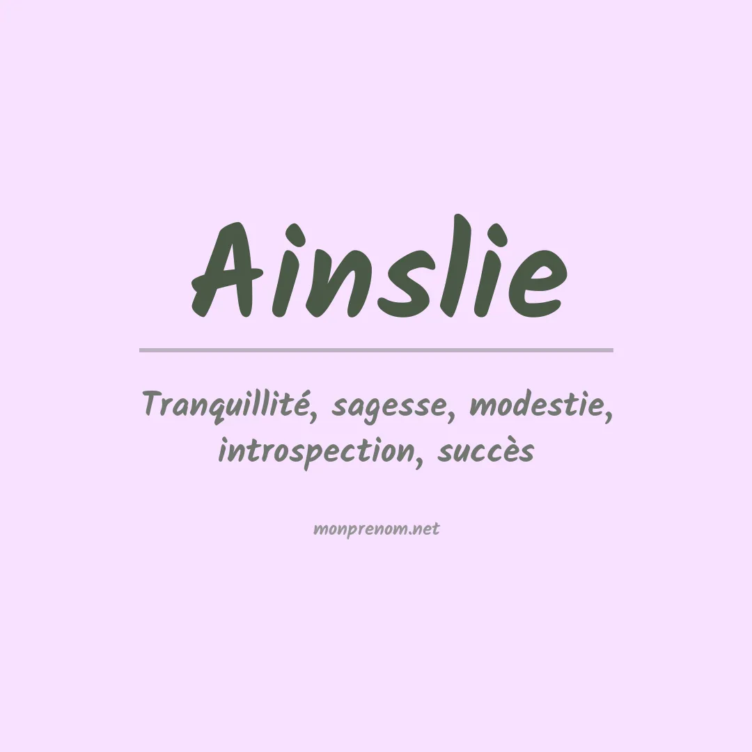 Prénom Ainslie