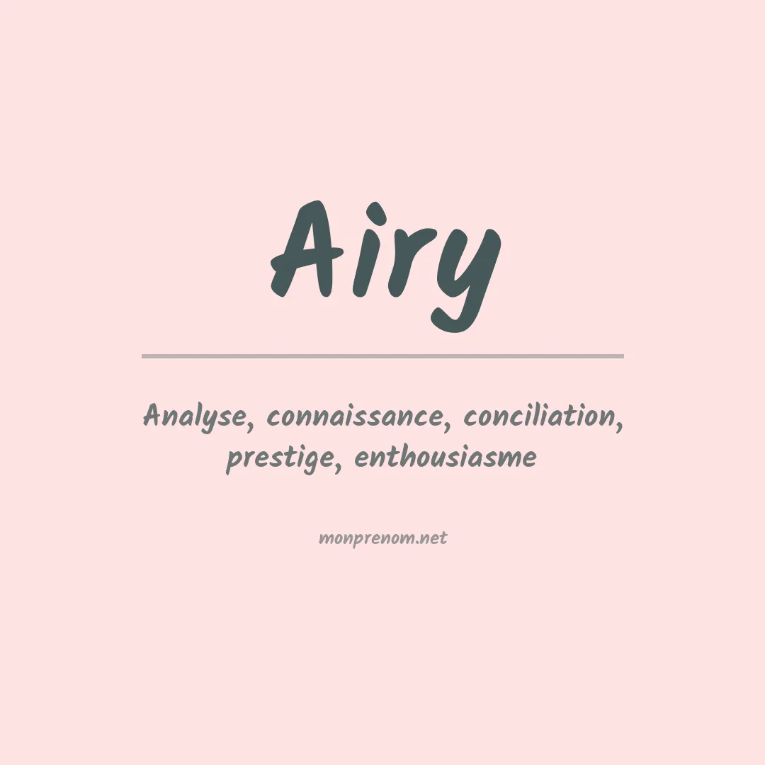 Signification du prénom Airy