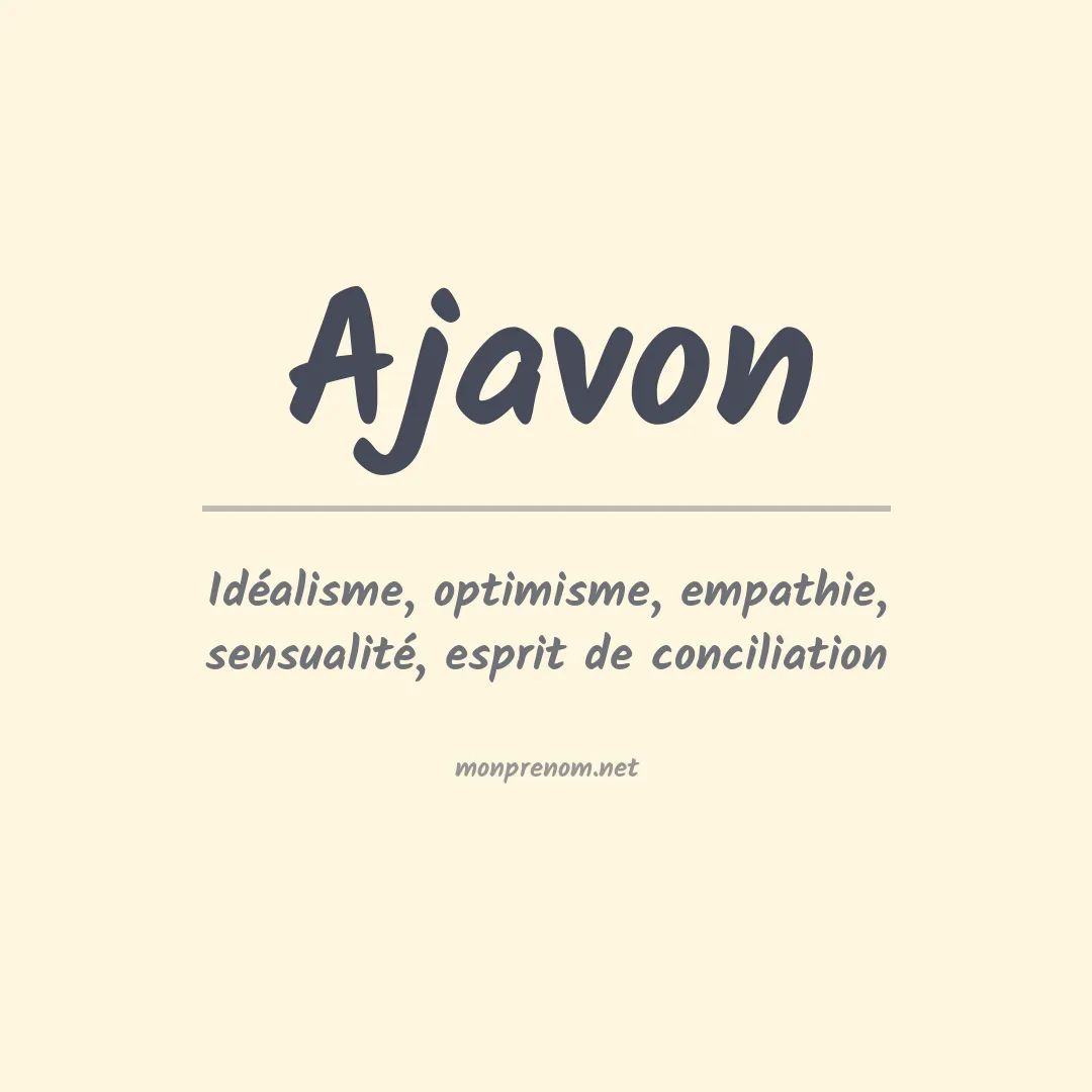 Signification du prénom Ajavon