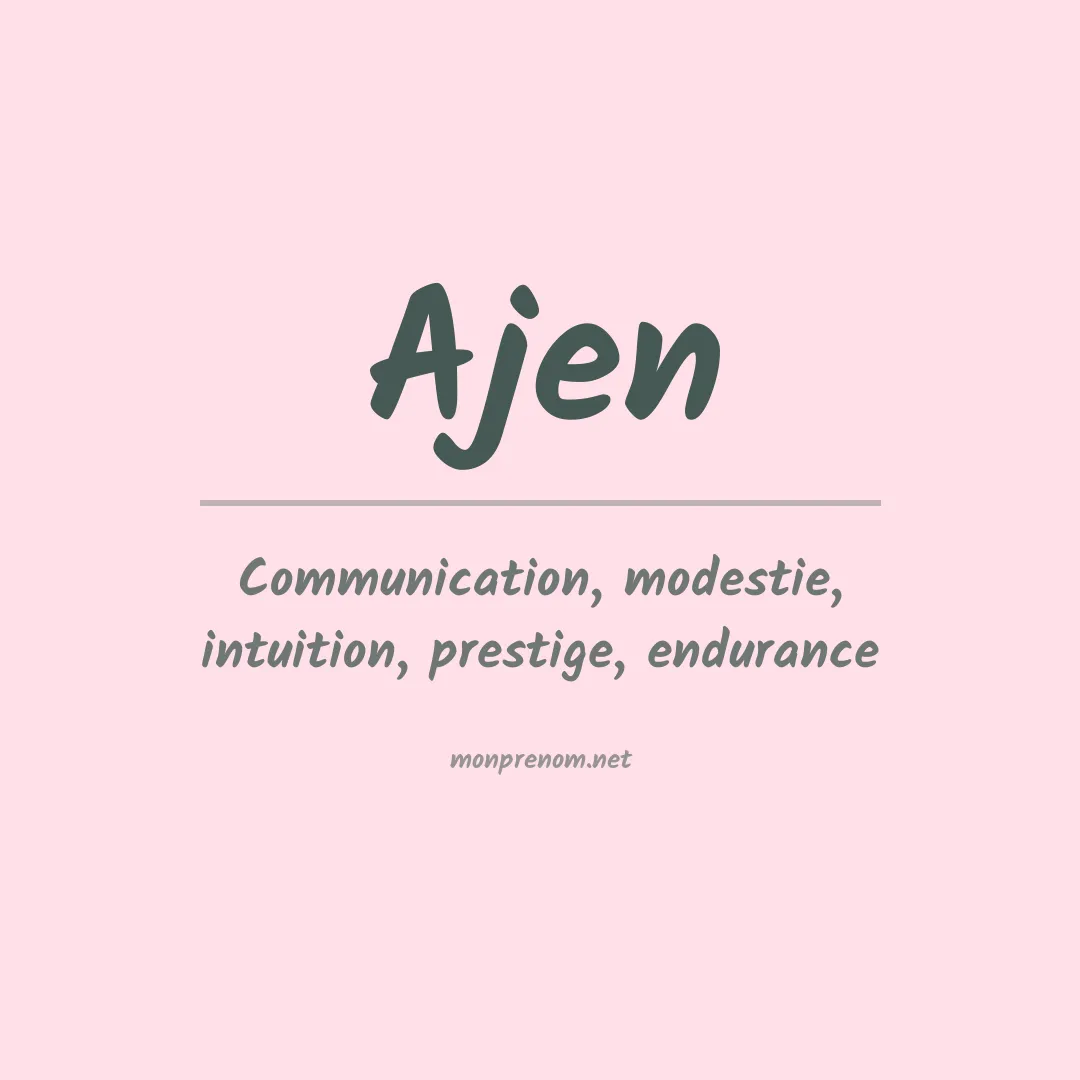 Signification du prénom Ajen