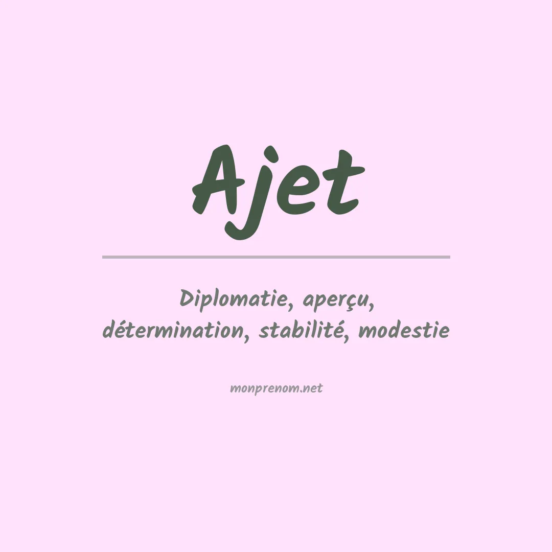 Signification du prénom Ajet