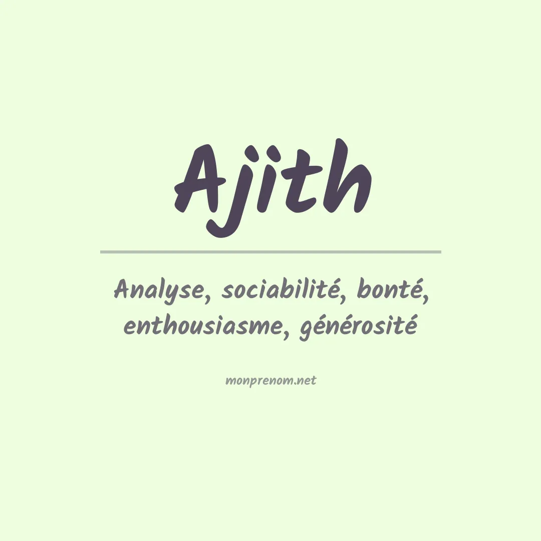 Signification du prénom Ajith