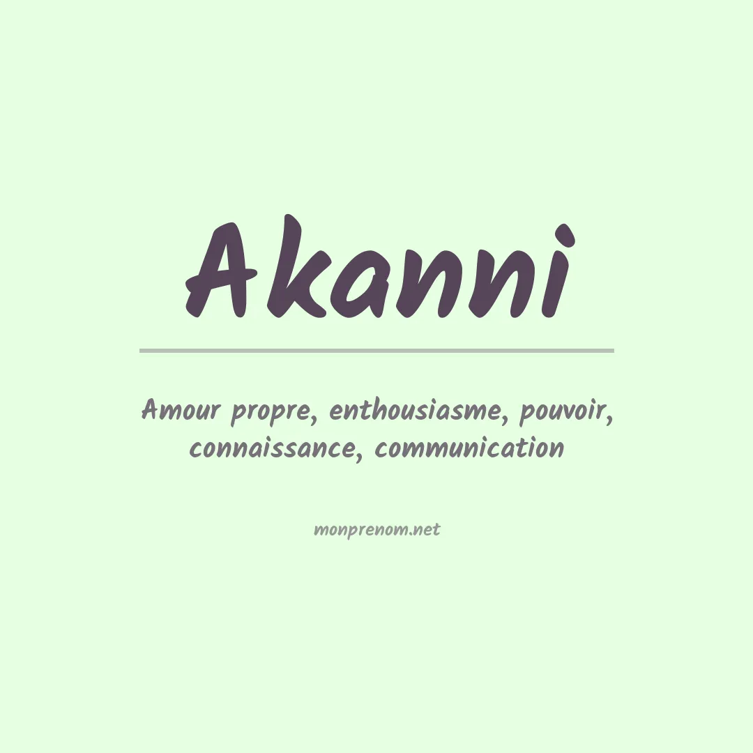 Signification du prénom Akanni