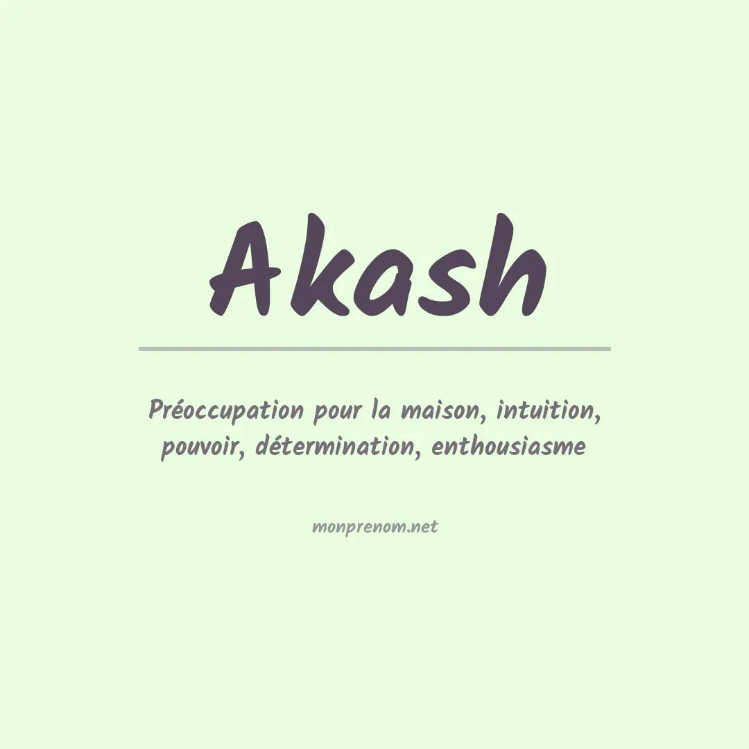 Signification du prénom Akash