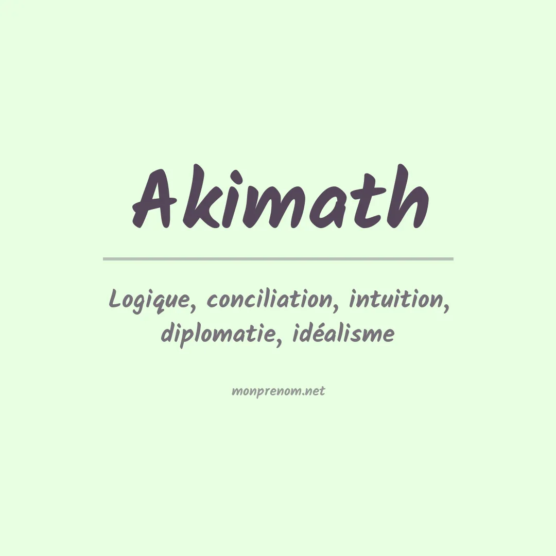Signification du prénom Akimath