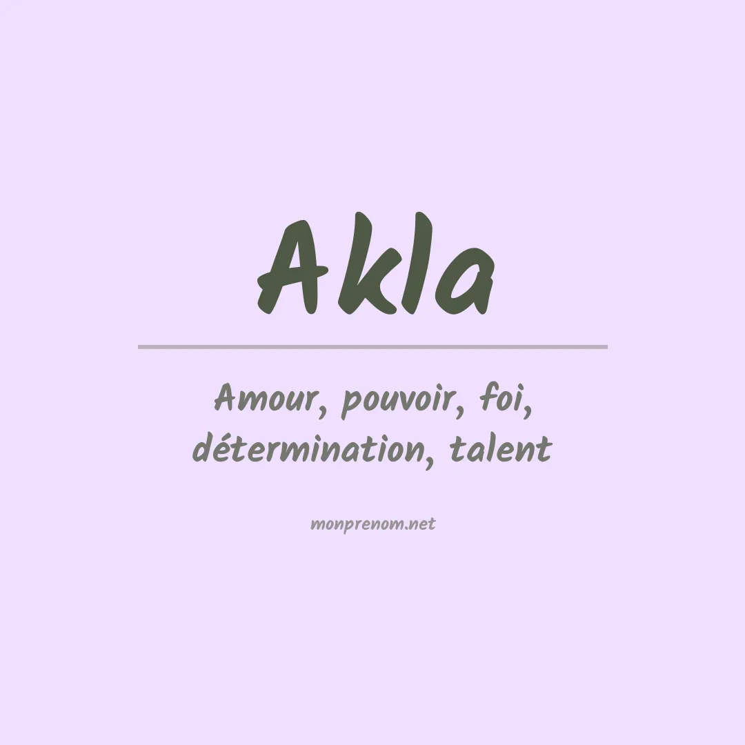 Prénom Akla