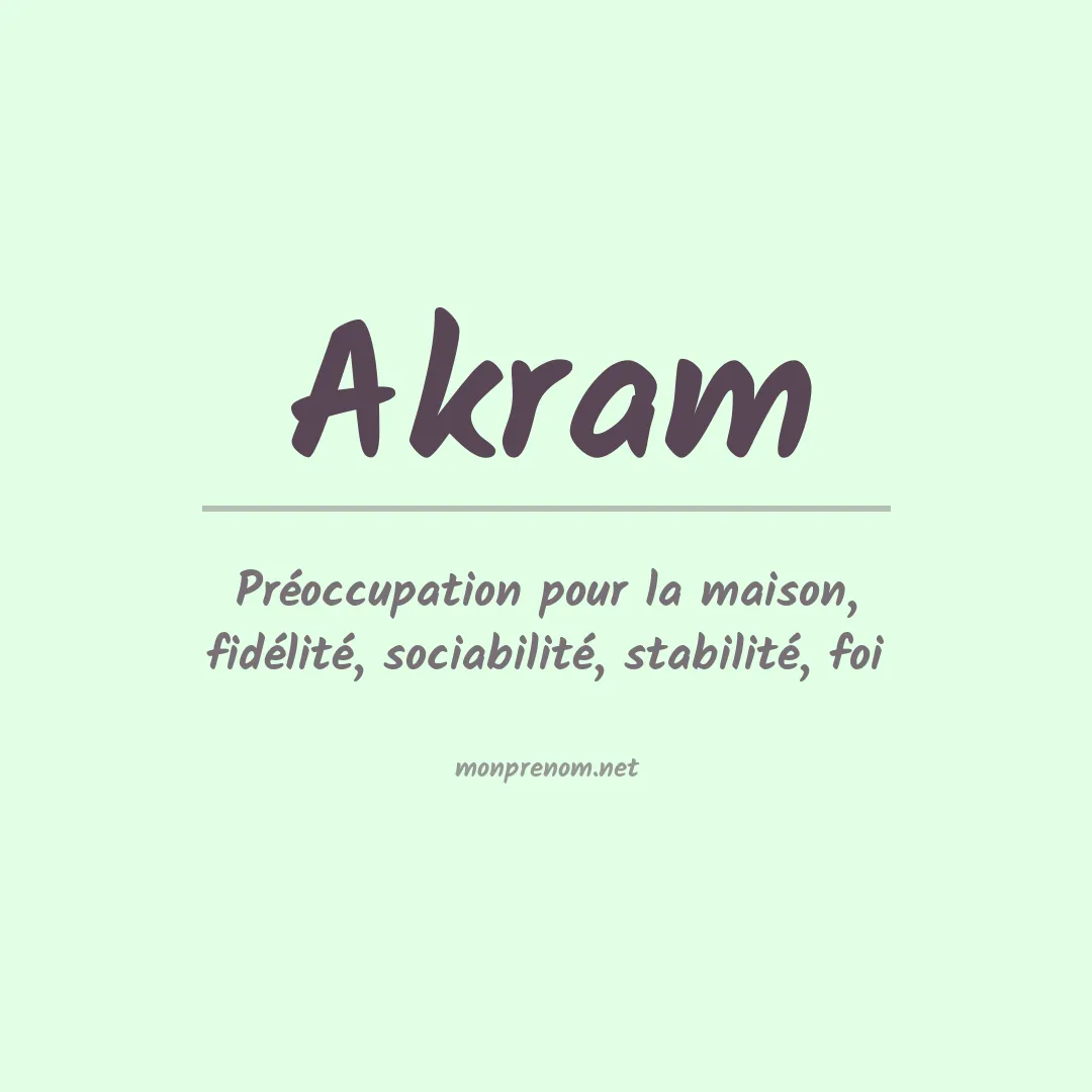 Prénom Akram