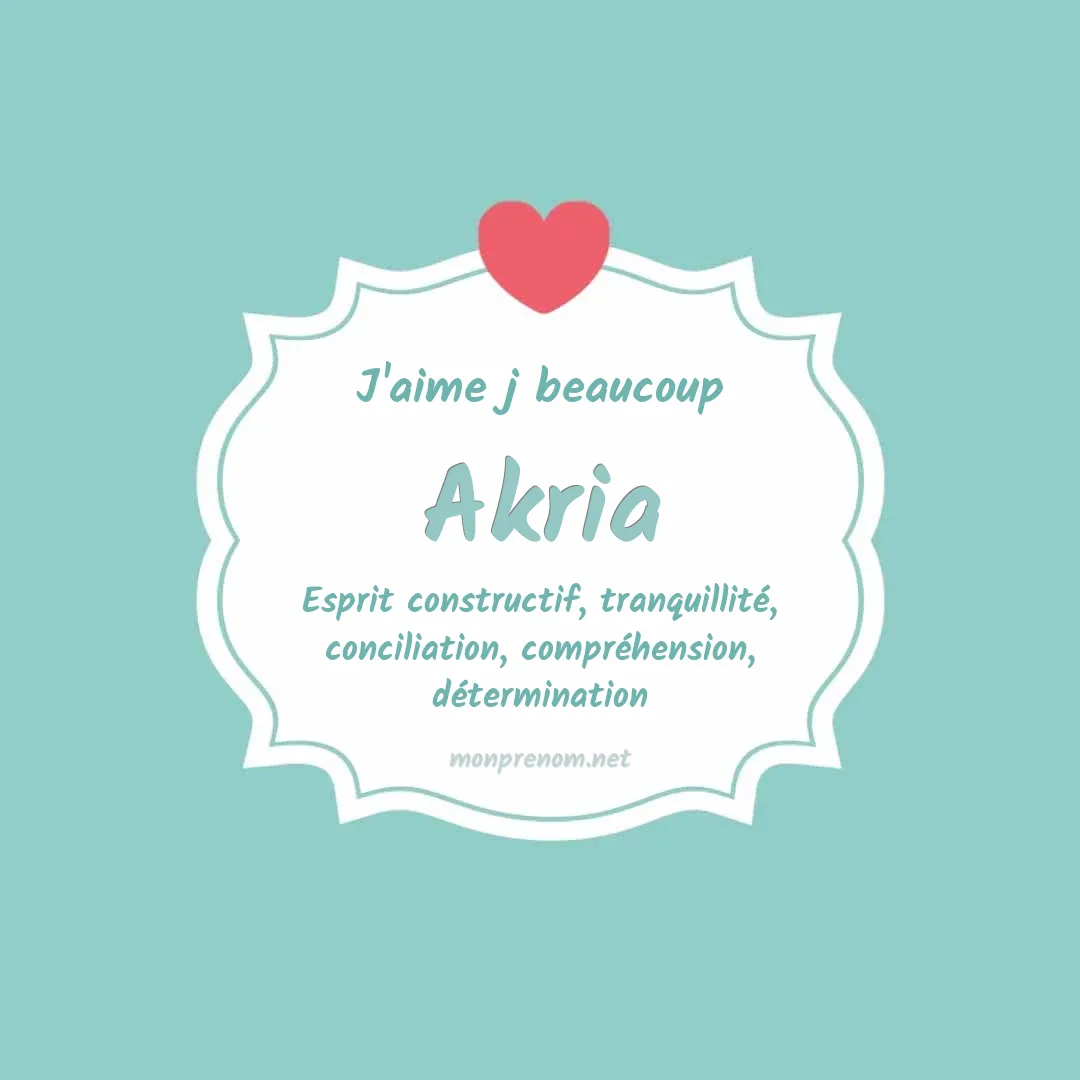 J'aime beaucoup Akria