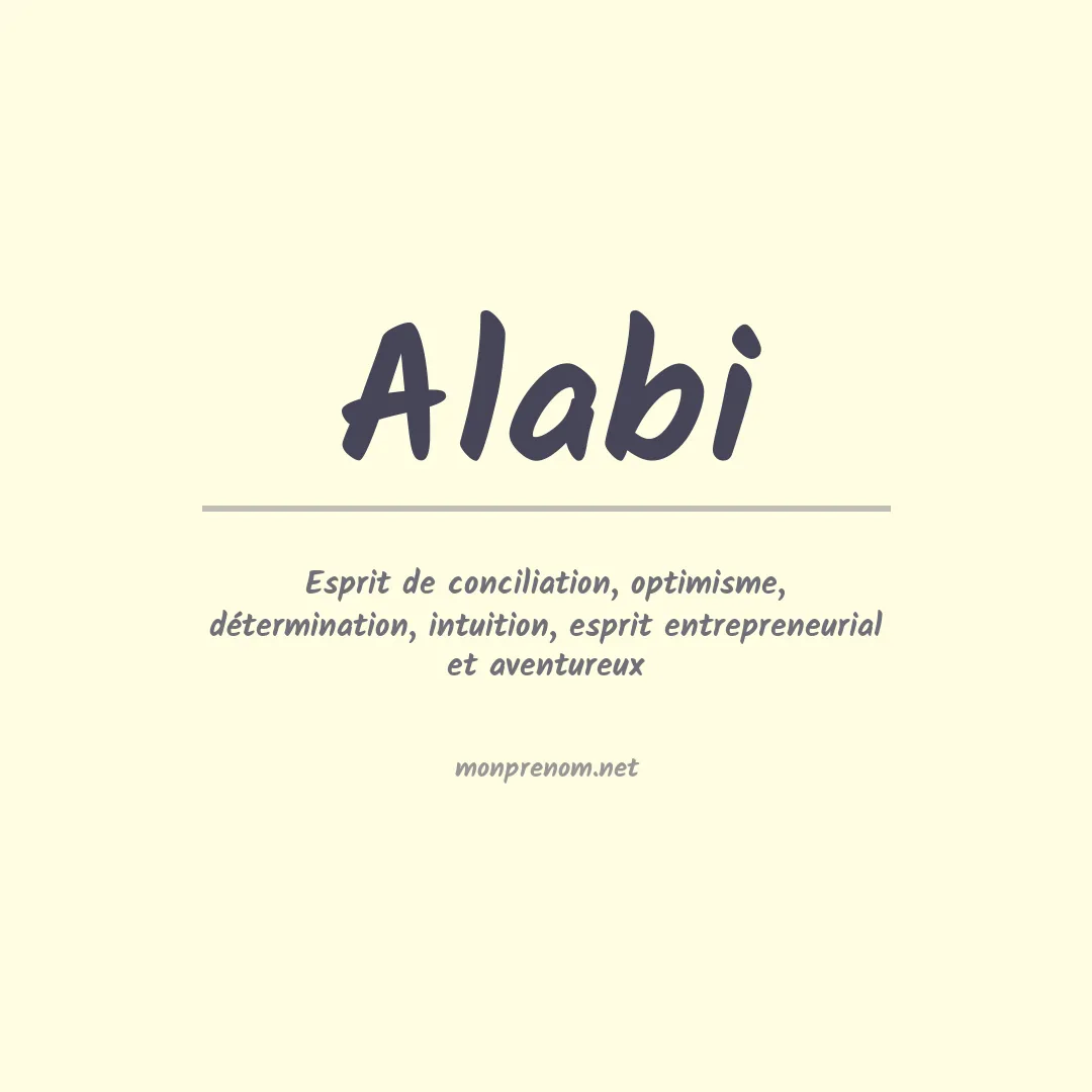 Signification du prénom Alabi