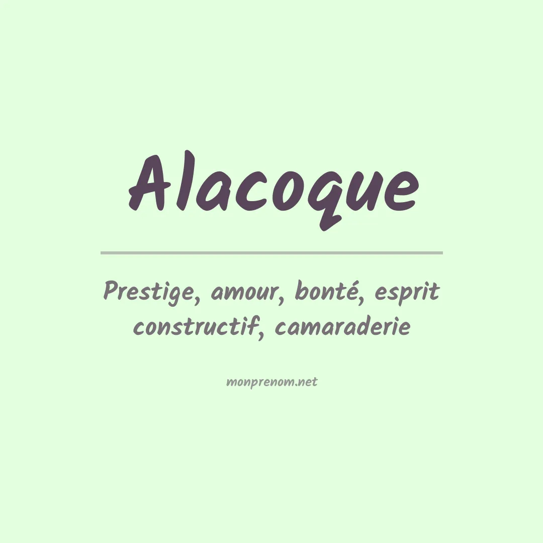 Signification du prénom Alacoque