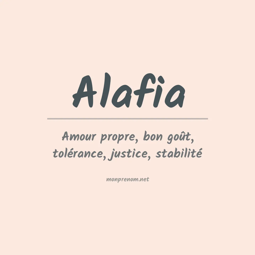 Signification du prénom Alafia