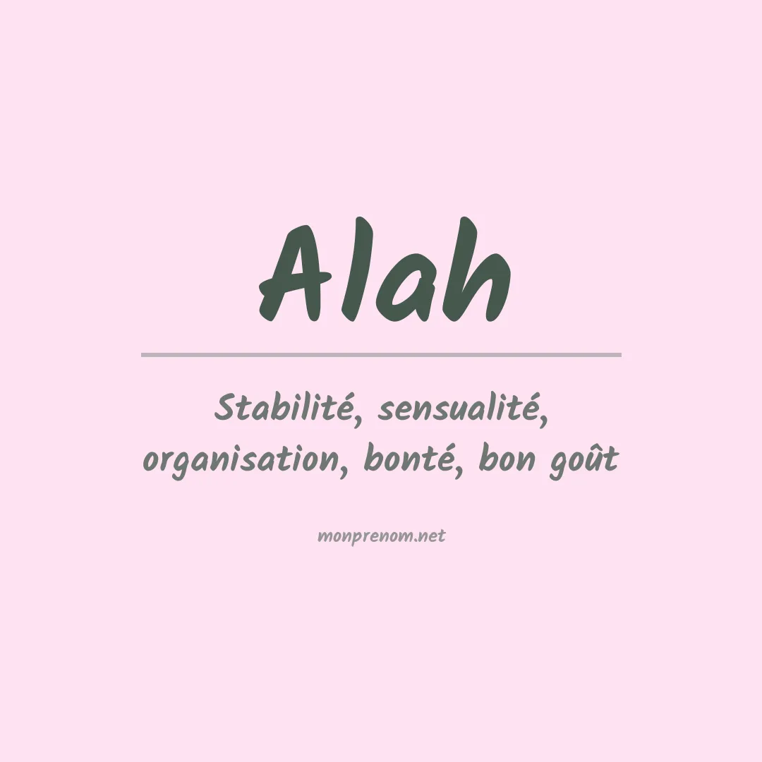 Signification du prénom Alah