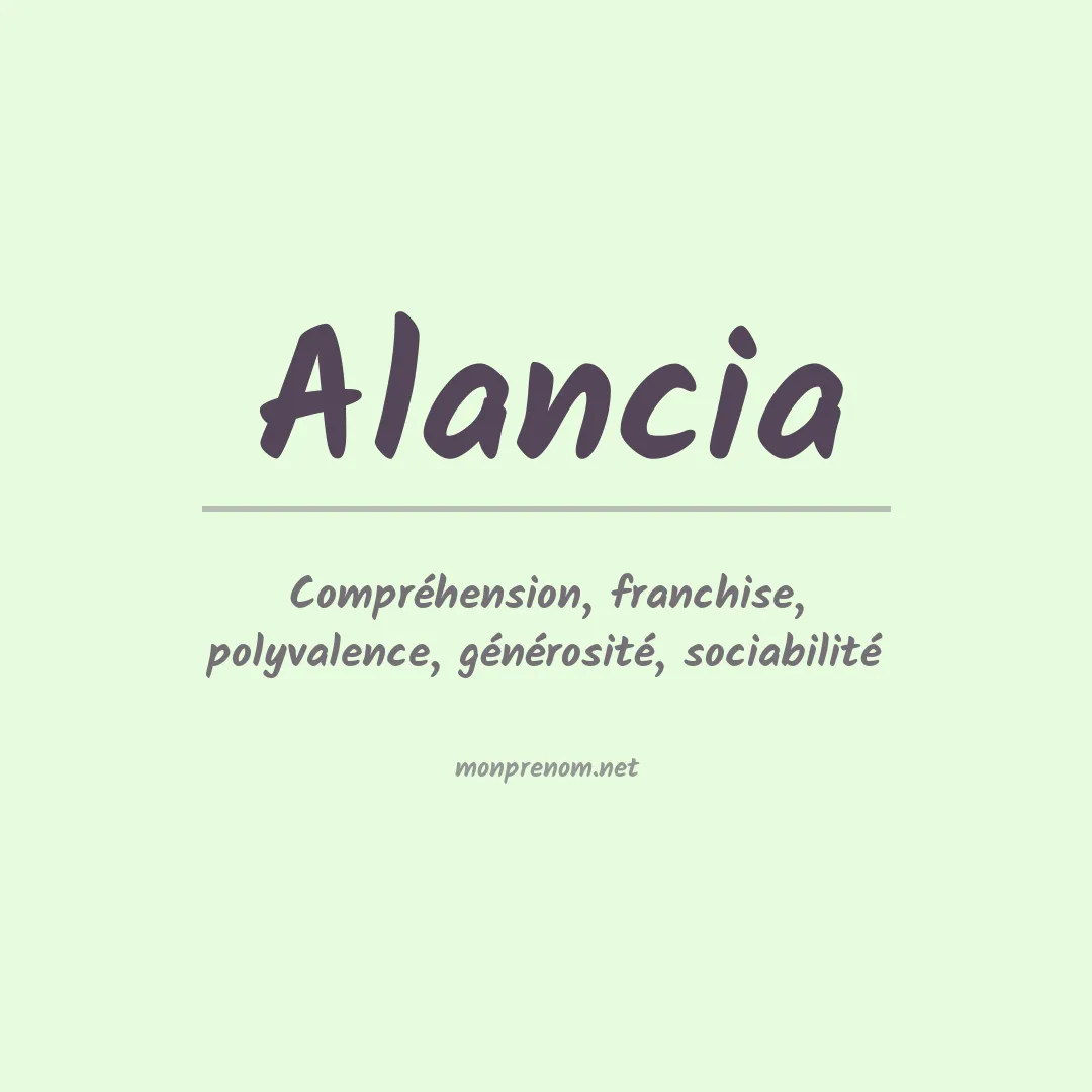 Signification du prénom Alancia