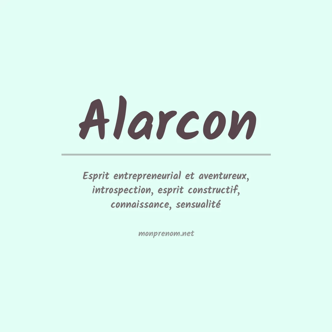 Signification du prénom Alarcon