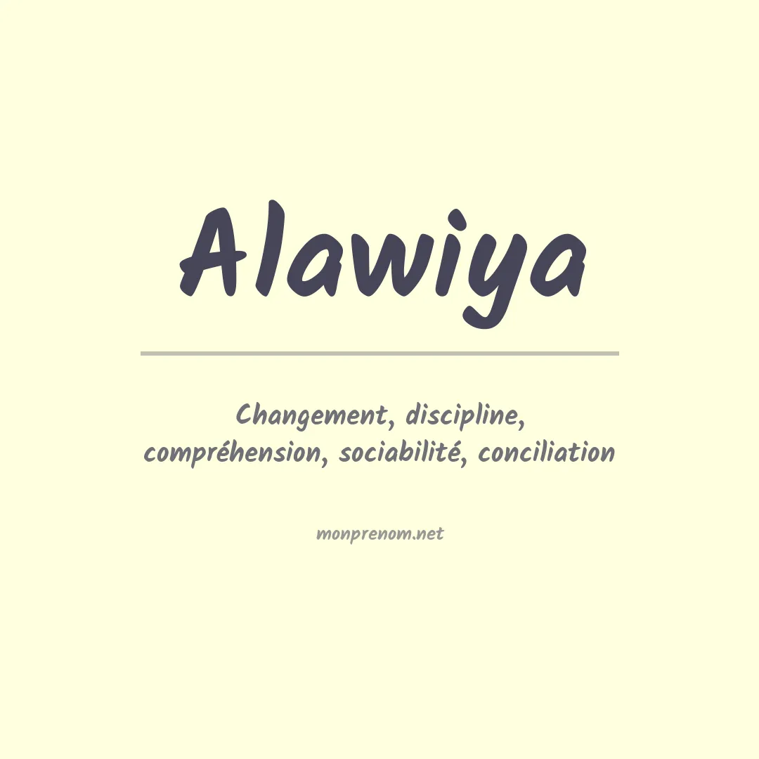 Signification du prénom Alawiya