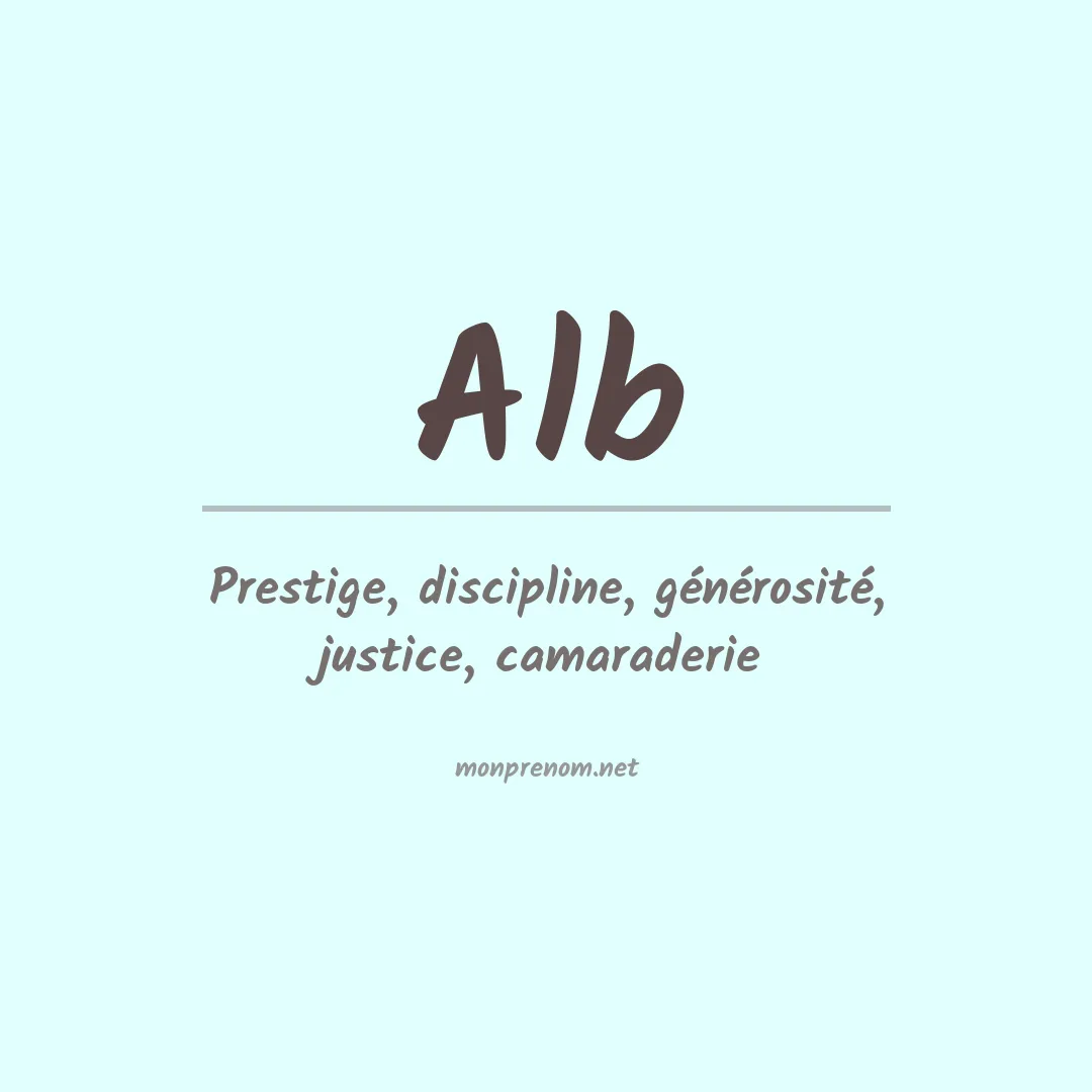 Signification du prénom Alb