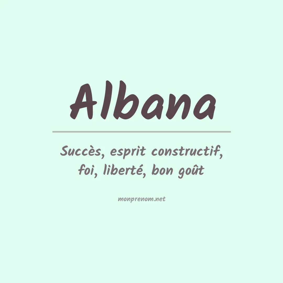 Signification du prénom Albana