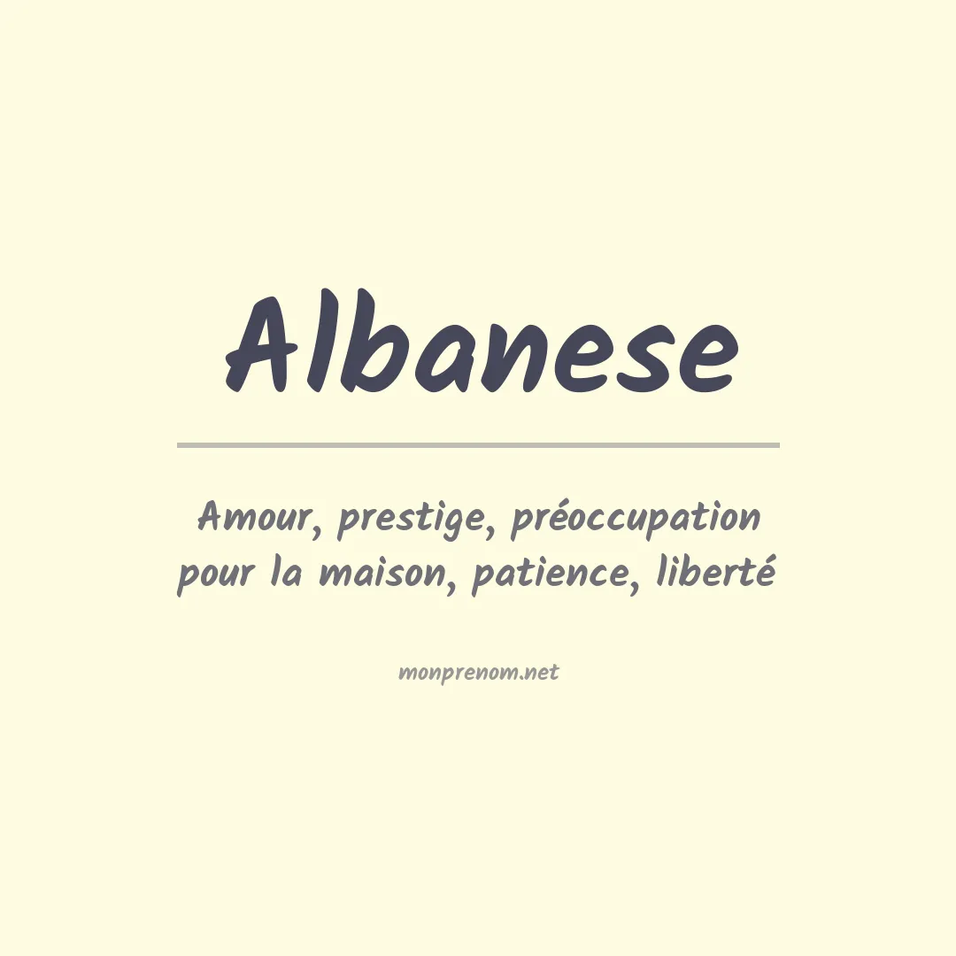 Signification du prénom Albanese