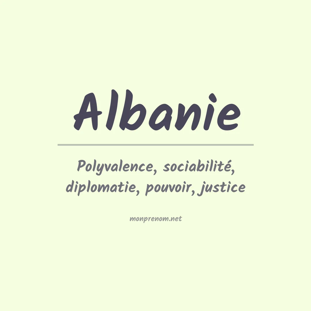 Signification du prénom Albanie