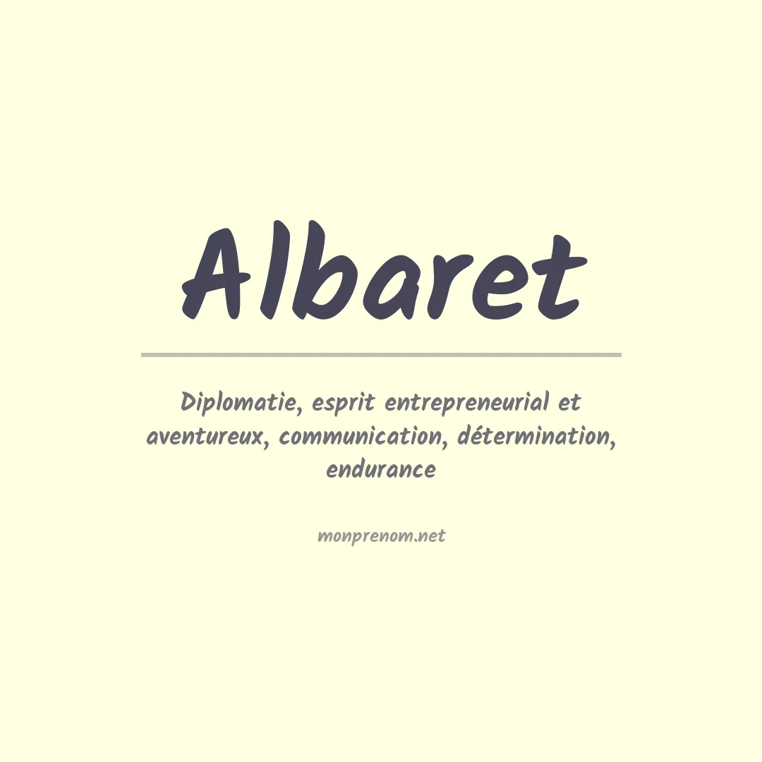 Signification du prénom Albaret