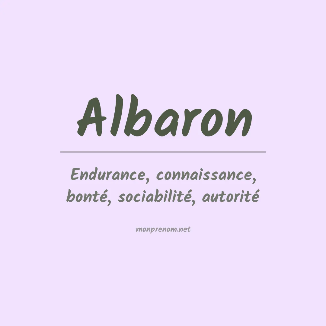 Signification du prénom Albaron