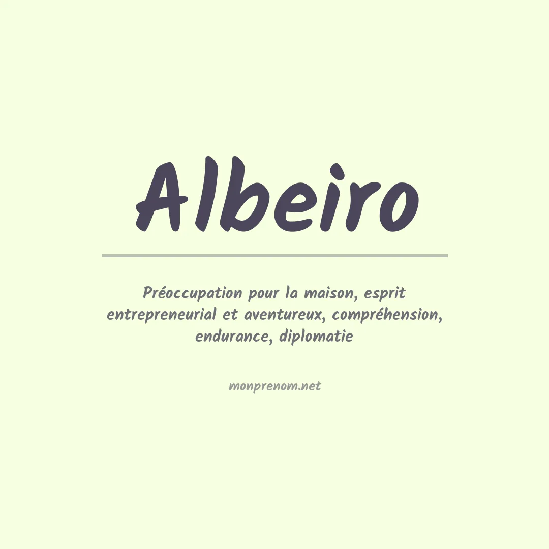 Signification du prénom Albeiro